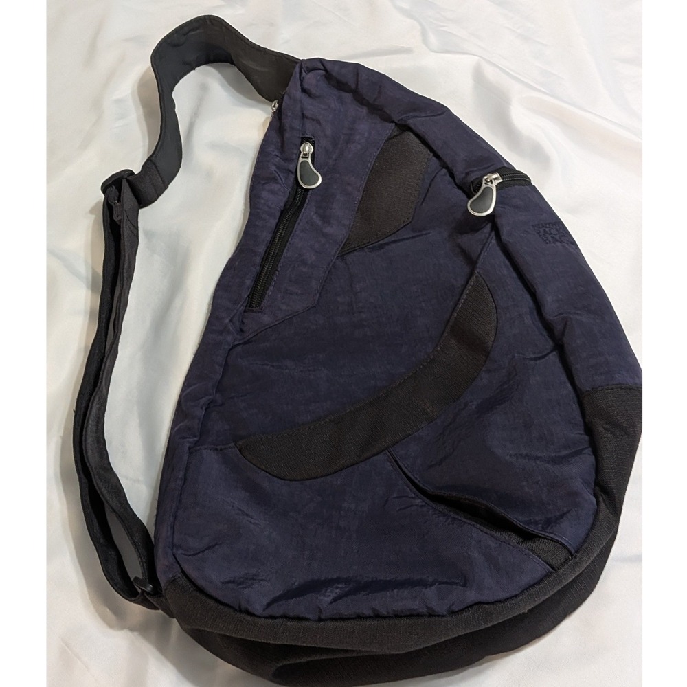 Healthy Back Bag Sling Bag Womens Medium Navy Blue Excellent RFID Ergonomic